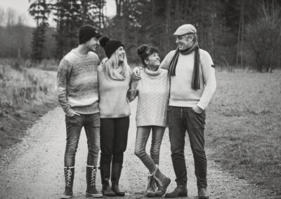 Familie på 4 fotograferet ved gyldensteen strand på Fyn